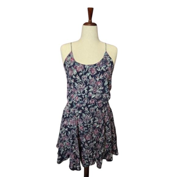 Joie Nanon Floral 100% Silk Dress Dark Navy ‎ medium cottagecore - Picture 8 of 8